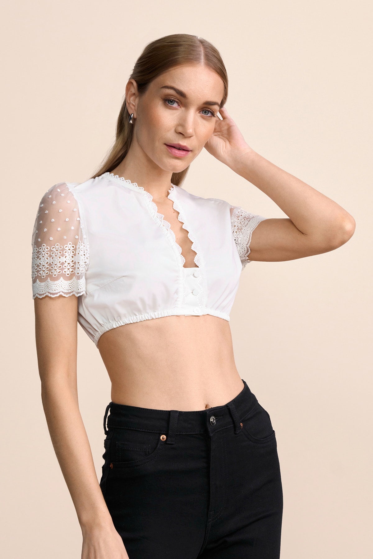 Kruger Lysiane dirndl blouse in ecru